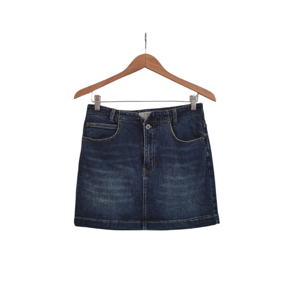 Free People We The Free Blue Denim Mini Skirt Size 28 - Picture 2 of 5